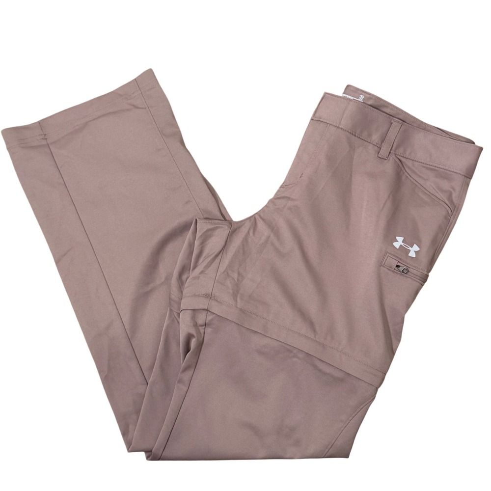Under Armour Semi-Fitted Heat Gear Convertible Tan Pants (12) Womens Stretch